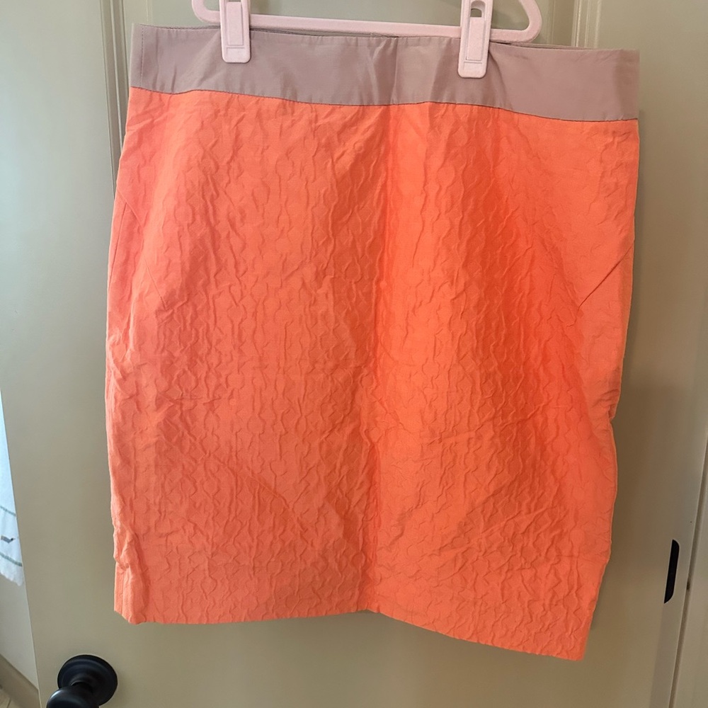 J. Crew Orange Textured Pencil Skirt
